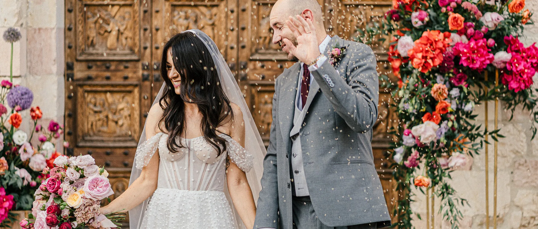 Edoardo and Gloria at Villa di Montefreddo, a frame from their wedding film