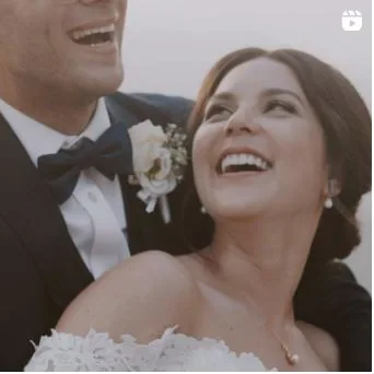 Bride and groom laughing in each other’s arms — Cinemarry Instagram reel